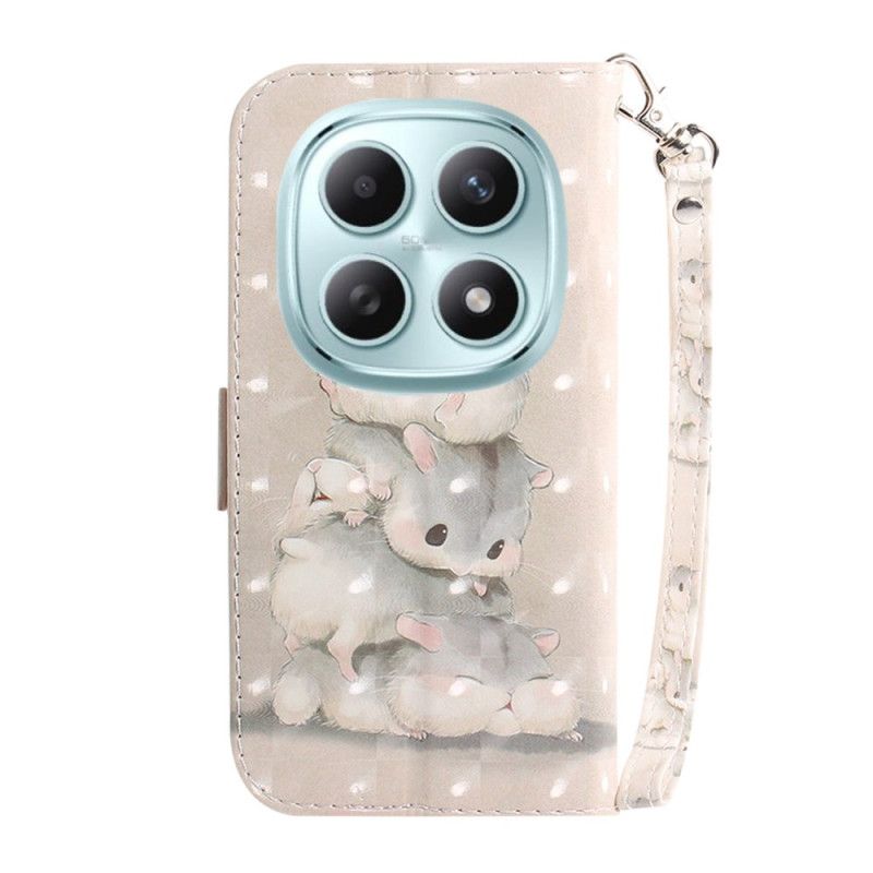 Kožený Kryt Xiaomi Redmi Note 15 5g Křečci Se Šňůrkou