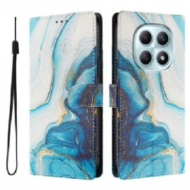 Kožený Kryt Xiaomi Redmi Note 15 5g Modrý Mramor