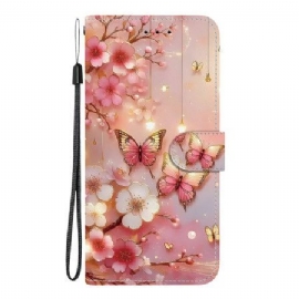 Kožený Kryt Xiaomi Redmi Note 15 5g Motýli Lucerny