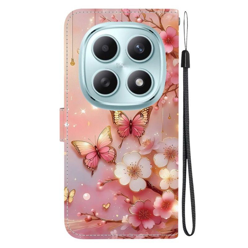 Kožený Kryt Xiaomi Redmi Note 15 5g Motýli Lucerny