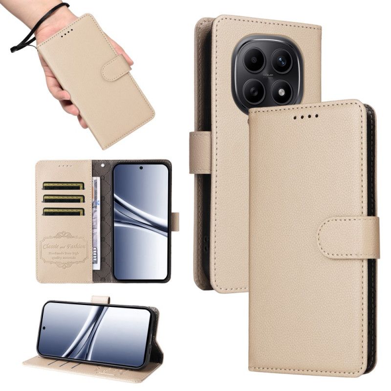 Kožený Kryt Xiaomi Redmi Note 15 5g Rfid Blokování A Popruh