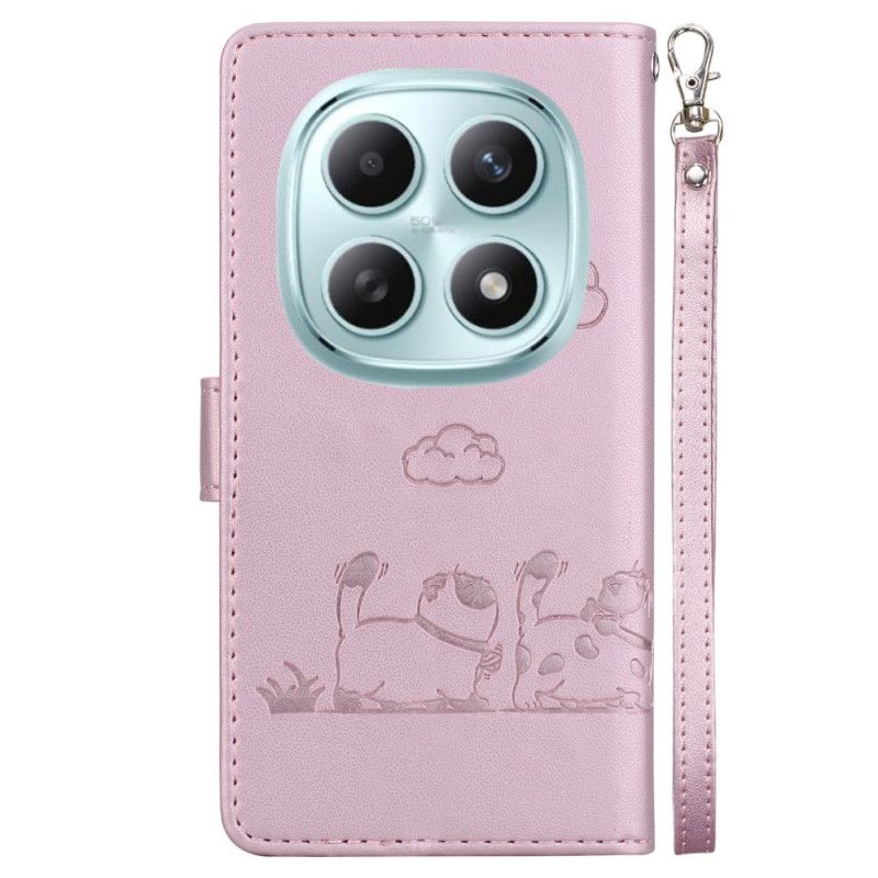 Kožený Kryt Xiaomi Redmi Note 15 5g Rfid Blokování A Vzor Koťátka