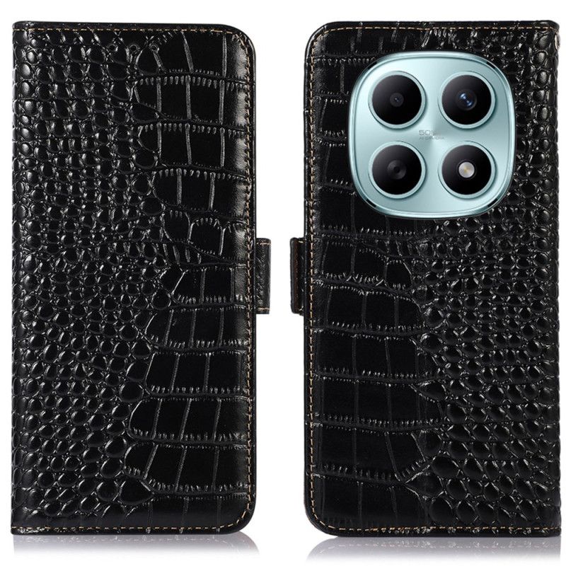 Kožený Kryt Xiaomi Redmi Note 15 5g Rfid Blokování S Texturou Krokodýla