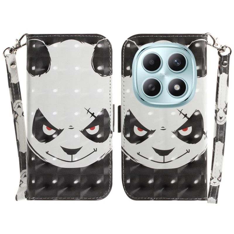 Peněženková Pouzdra Xiaomi Redmi Note 15 5g Kryty Na Mobil Rozzlobená Panda Se Šňůrkou