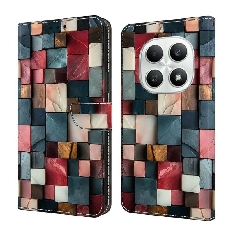 Peněženková Pouzdra Xiaomi Redmi Note 15 5g Kryty Na Mobil Se Skládacím Stojánkem - Barevný Cihlový Vzor