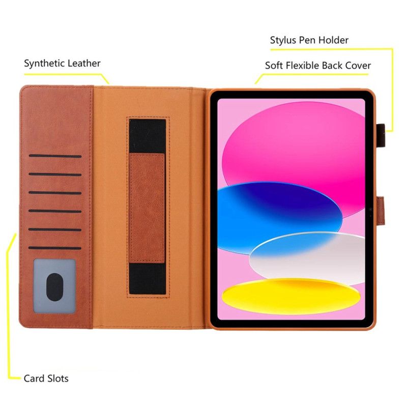 Kožený Kryt iPad (2025) Flitry Se Stříbrnou Sponou