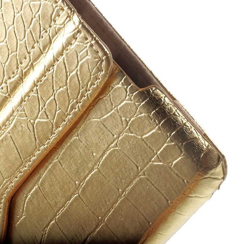 iPad 9.7 2017 / 2018 Stylový Kožený Kryt Alligator – Zlatý