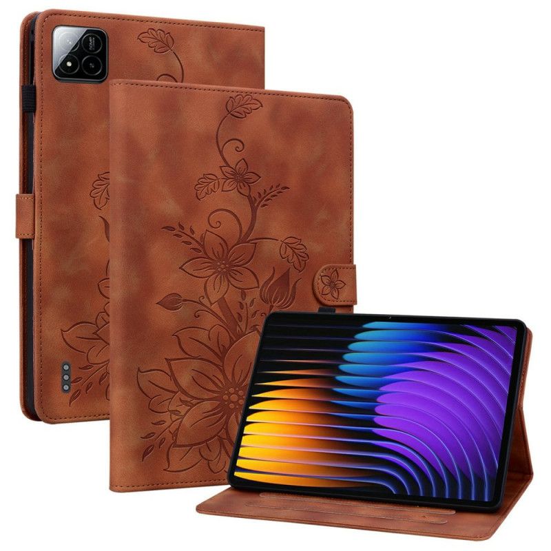 Kožený Kryt Na Xiaomi Pad 7 / 7 Pro Lilie