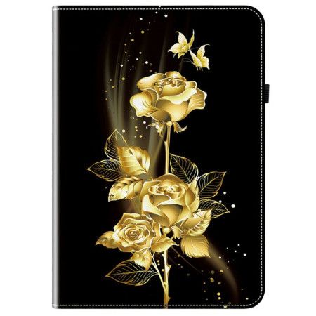 Kožený Kryt Xiaomi Pad 7 / 7 Pro Zlaté Růže A Motýli