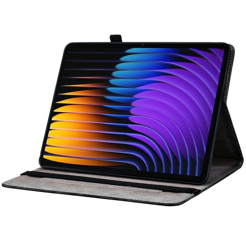 Kožený Kryt Xiaomi Pad 7 / 7 Pro Zlaté Růže A Motýli