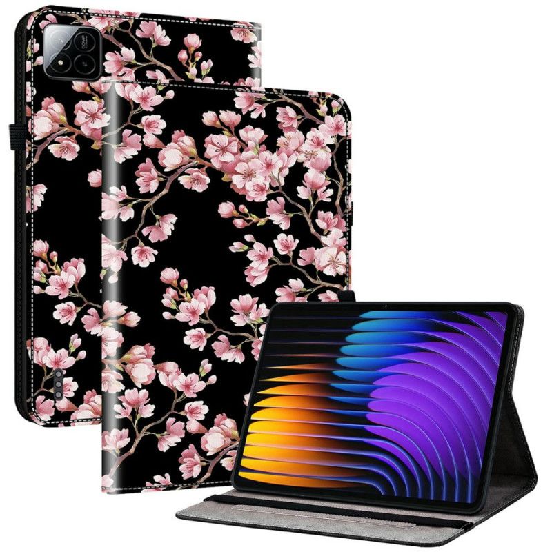 Kožený Kryt Xiaomi Pad 7 / 7 Pro Švestkové Květy