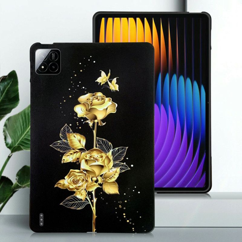Kryt Xiaomi Pad 7 / 7 Pro Kryty Na Mobil Zlaté Růže A Motýli