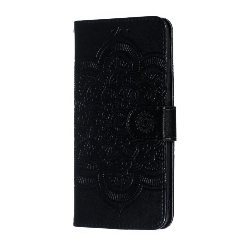 Kožené Pouzdro Folio Na Huawei P30 Lite Flipové Pouzdro Folio S Mandalovým Páskem