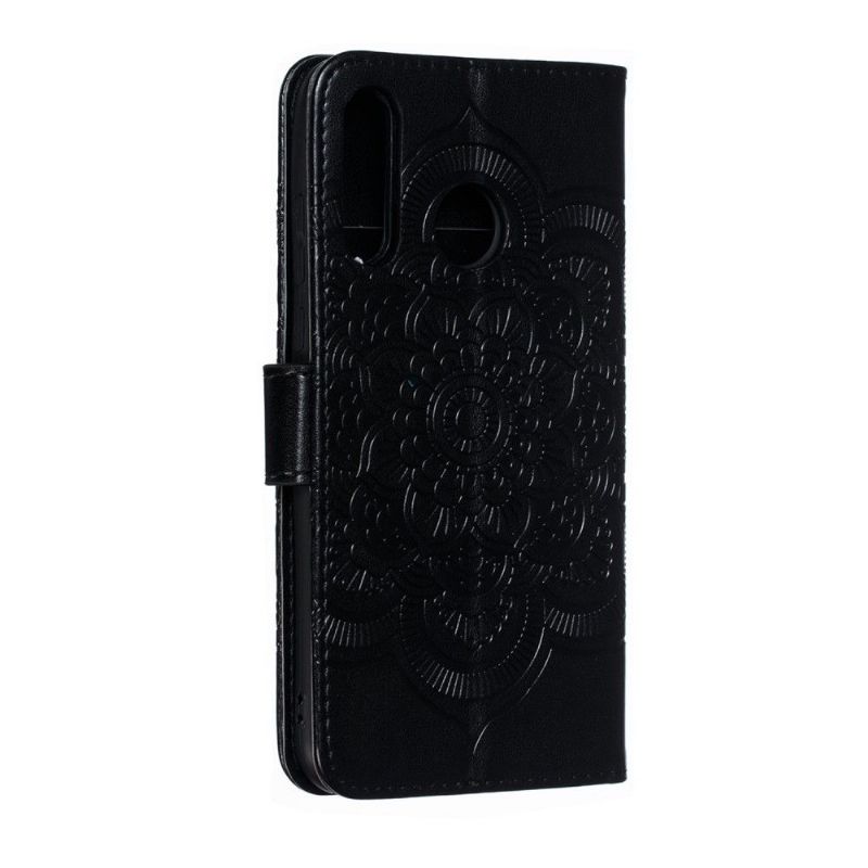 Kožené Pouzdro Folio Na Huawei P30 Lite Flipové Pouzdro Folio S Mandalovým Páskem