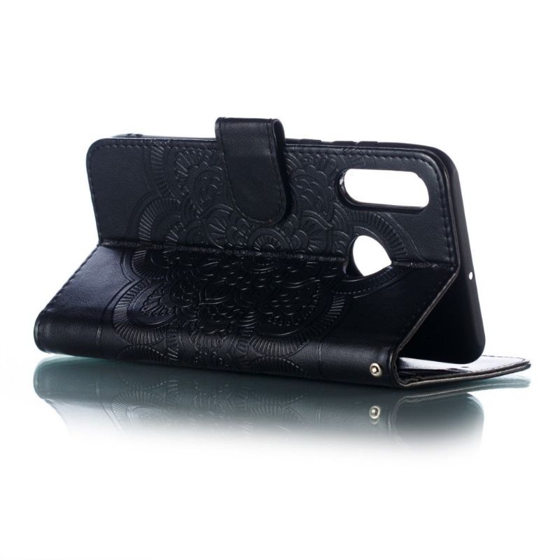 Kožené Pouzdro Folio Na Huawei P30 Lite Flipové Pouzdro Folio S Mandalovým Páskem