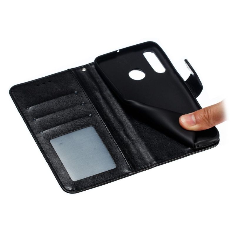 Kožené Pouzdro Folio Na Huawei P30 Lite Flipové Pouzdro Folio S Mandalovým Páskem