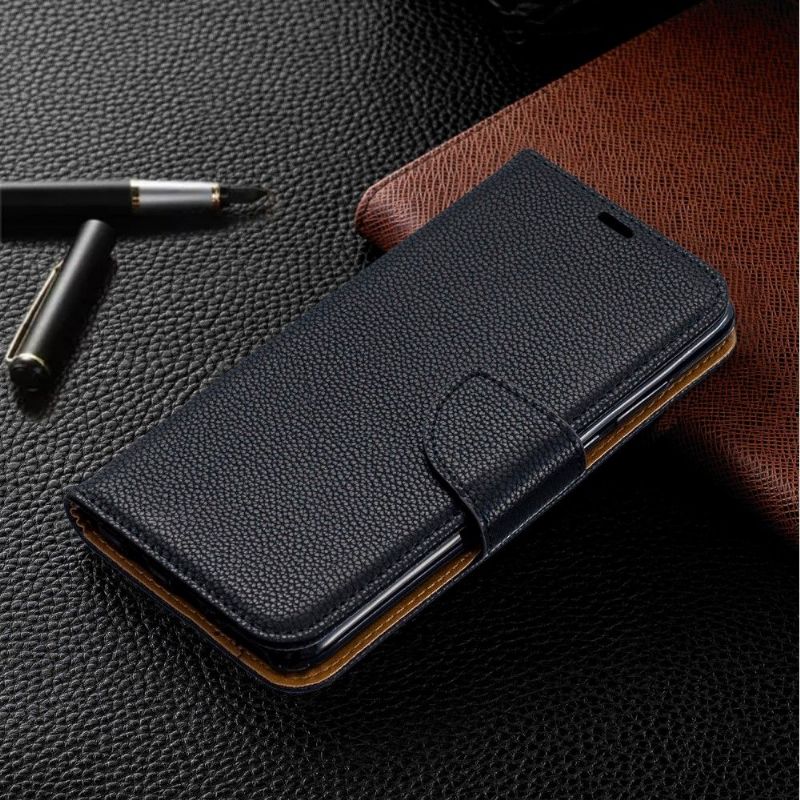 Pouzdra Na Huawei P30 Lite Flipové Pouzdro Folio Se Zrnitým Koženým Řemínkem