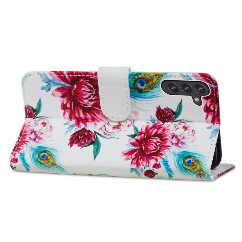 Flipové Pouzdro Na Samsung Galaxy A13 5G / A04s Intenzivní Květiny