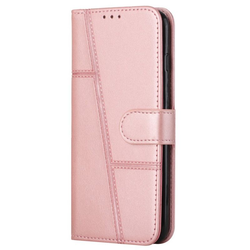 Flipové Pouzdro Na Samsung Galaxy A13 5G / A04s Na Lana Strappy Geo Kožený Efekt