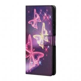 Flipové Pouzdro Na Samsung Galaxy A13 5G / A04s Motýli A Květiny