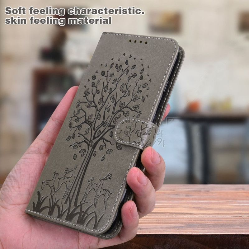 Kožené Pouzdro Na Samsung Galaxy A13 5G / A04s Strom A Jelen