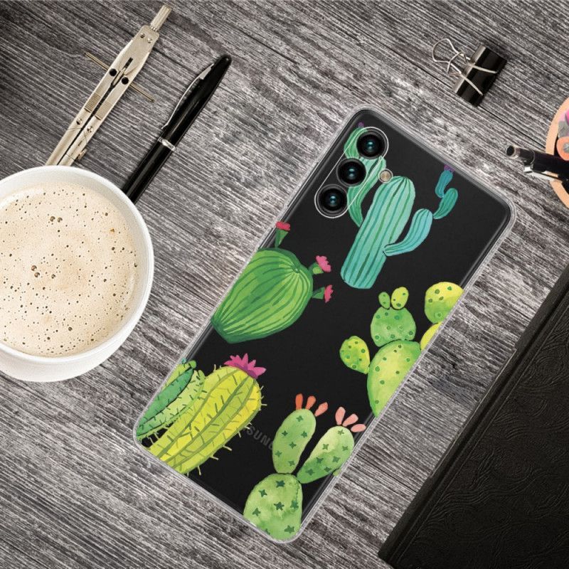 Kryt Na Samsung Galaxy A13 5G / A04s Akvarelové Kaktusy