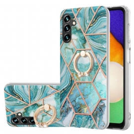 Kryty Na Mobil Na Samsung Galaxy A13 5G / A04s Geometrický Mramor S Kroužkovou Podpěrou