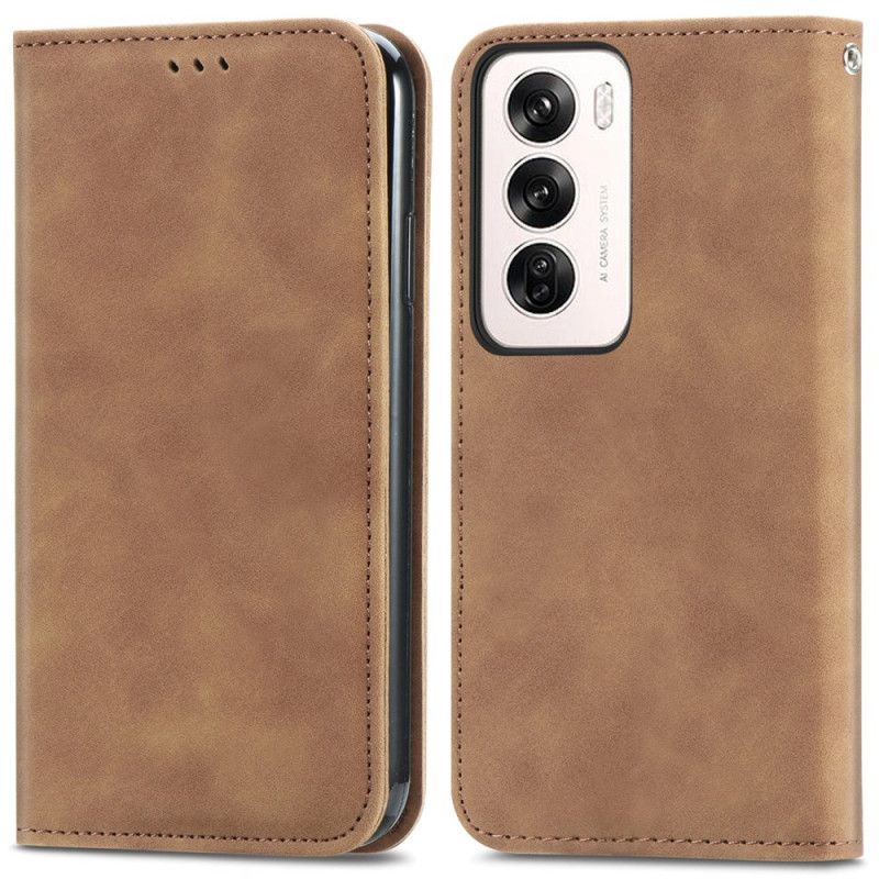 Kožené Pouzdro Oppo Reno 12 5g Semišový Efekt