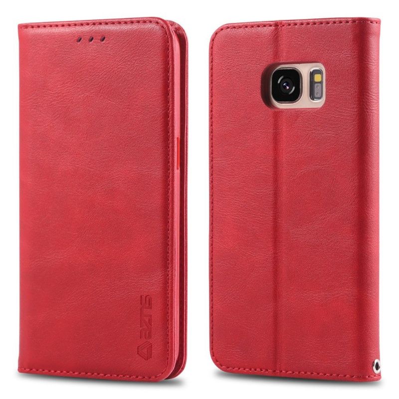 Kožené Pouzdro Na Samsung Galaxy S7 Držák Karty S Retro Koženými Efekty
