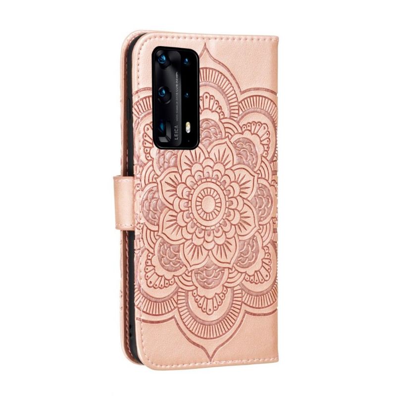 Flipové Pouzdro Na Huawei P40 Pro+ Držák Karet Mandala - Rose Gold