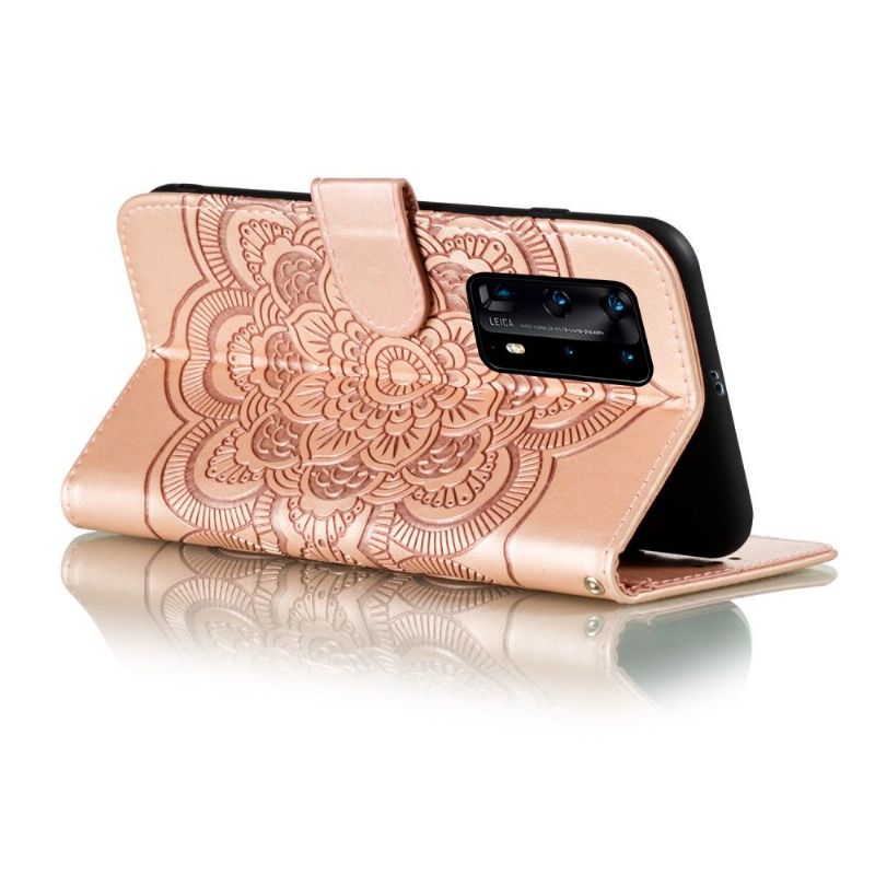 Flipové Pouzdro Na Huawei P40 Pro+ Držák Karet Mandala - Rose Gold