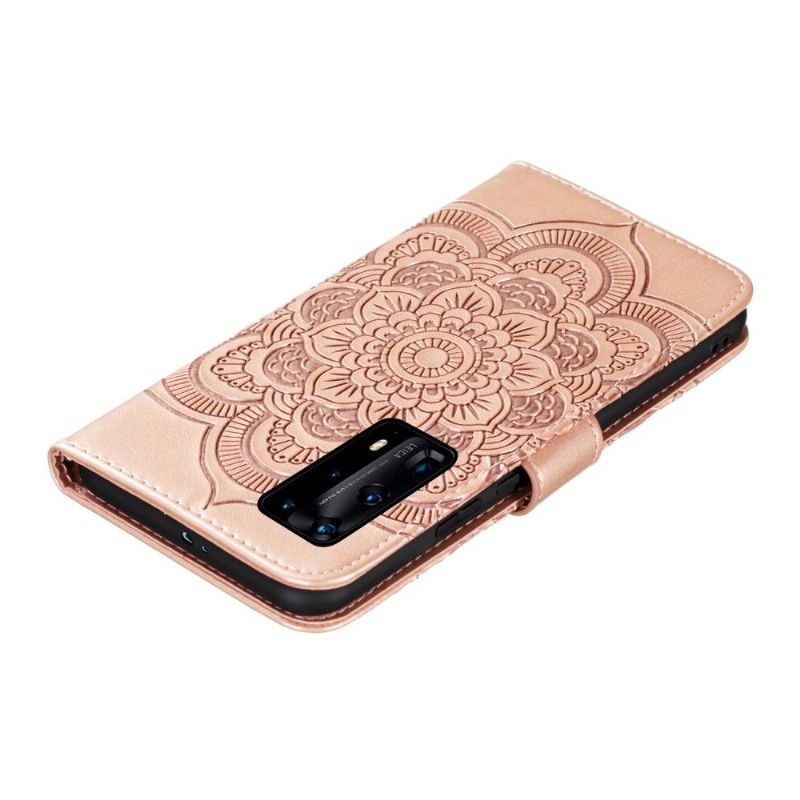 Flipové Pouzdro Na Huawei P40 Pro+ Držák Karet Mandala - Rose Gold