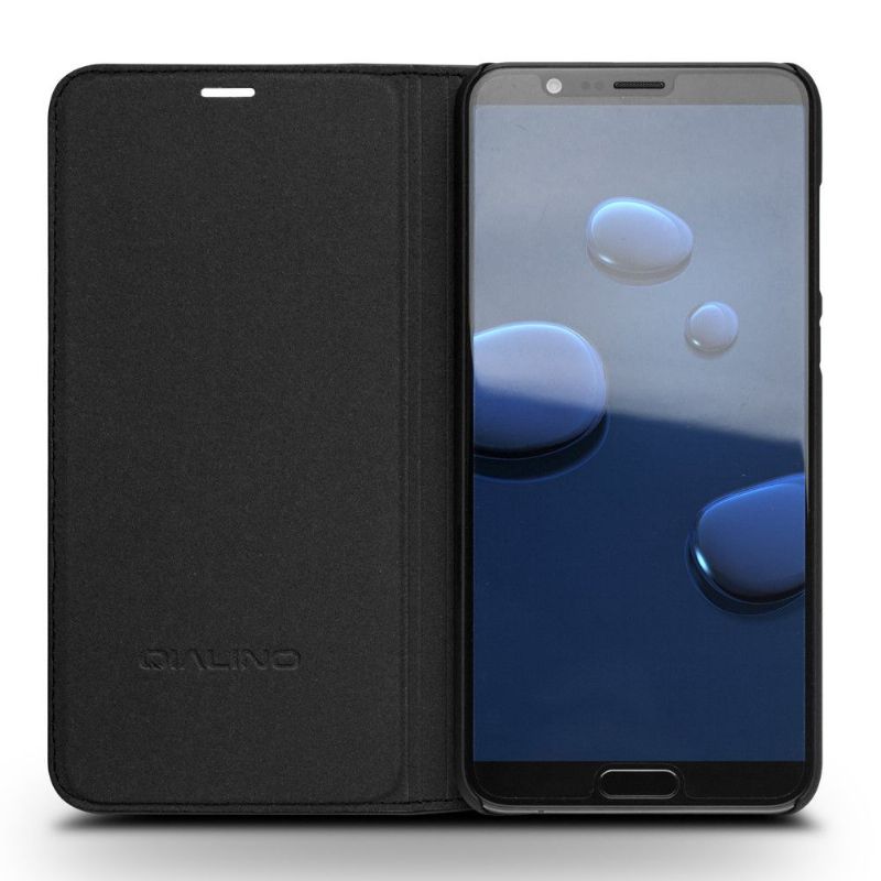 Kožené Pouzdro Folio Na Honor View 10 Ručně Vyráběná Pravá Kůže - Černá