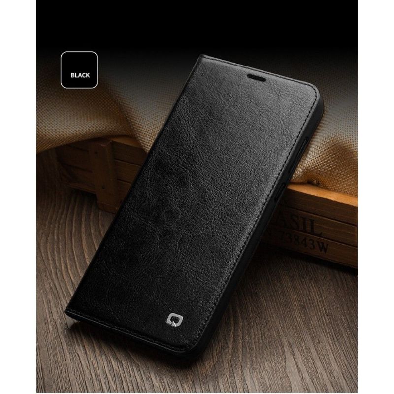 Kožené Pouzdro Folio Na Honor View 10 Ručně Vyráběná Pravá Kůže - Černá
