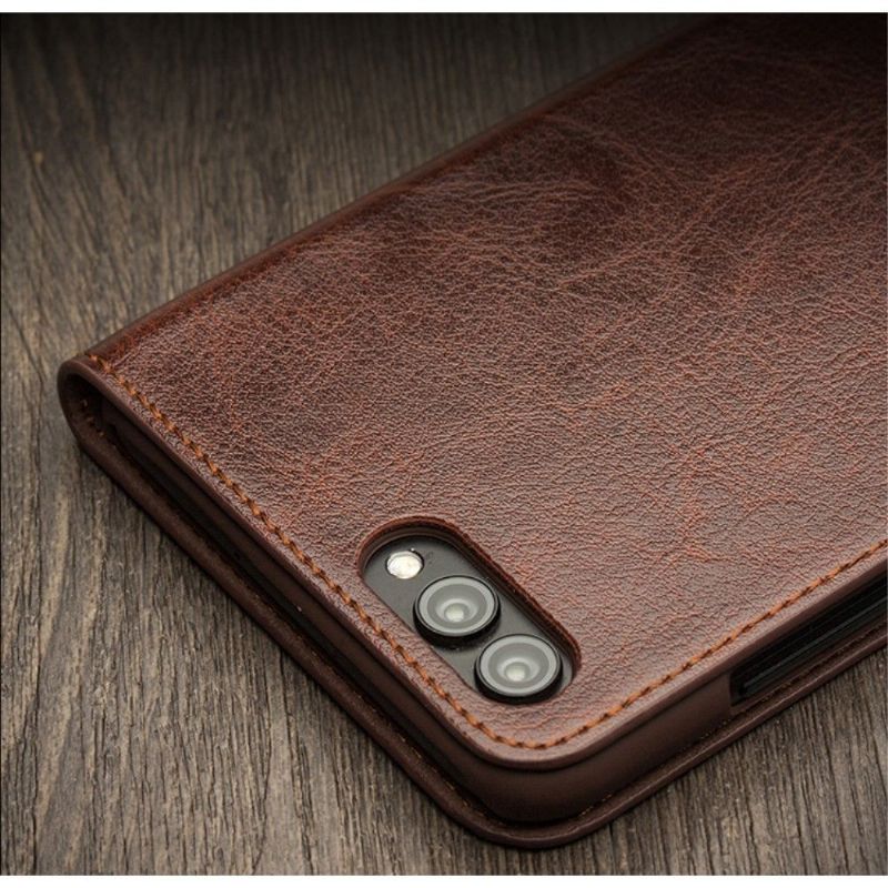 Pouzdra Na Honor View 10 Ručně Vyráběná Pravá Kůže - Hnědá