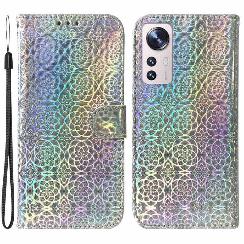 Flipové Pouzdro Na Xiaomi 12 Pro Holografické Květiny