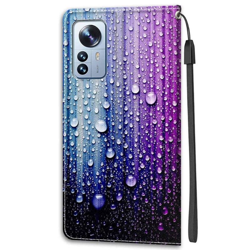 Flipové Pouzdro Na Xiaomi 12 Pro Kapky Vody