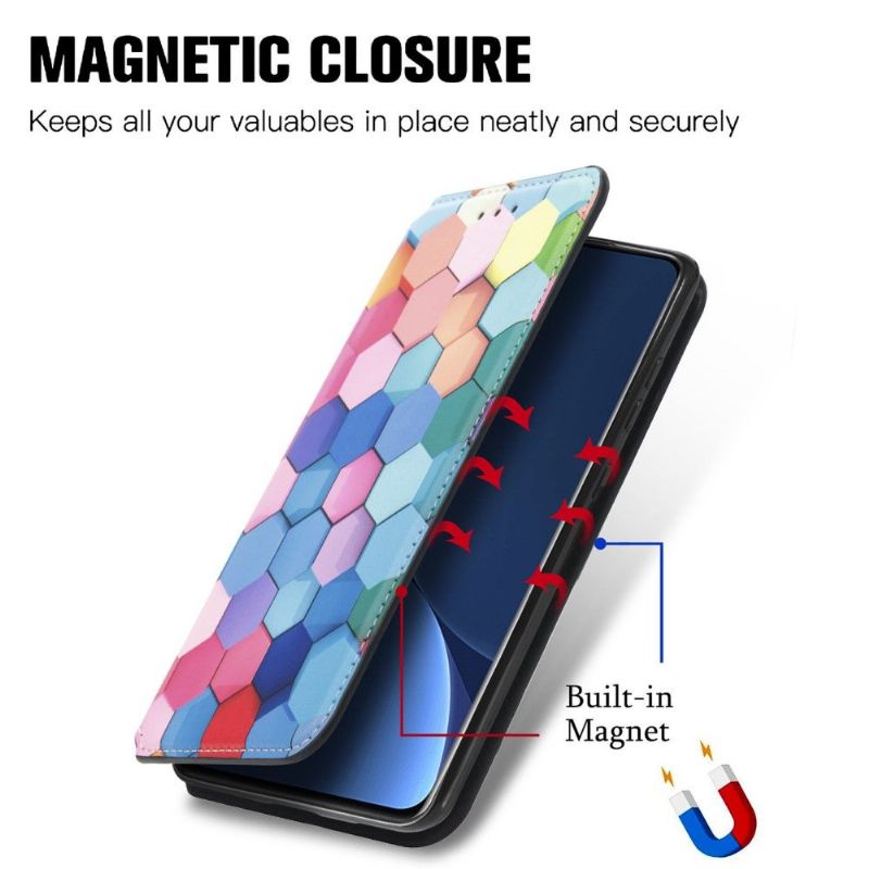 Flipové Pouzdro Na Xiaomi 12 Pro Kožené Pouzdro Barevná Voštinová Klopa