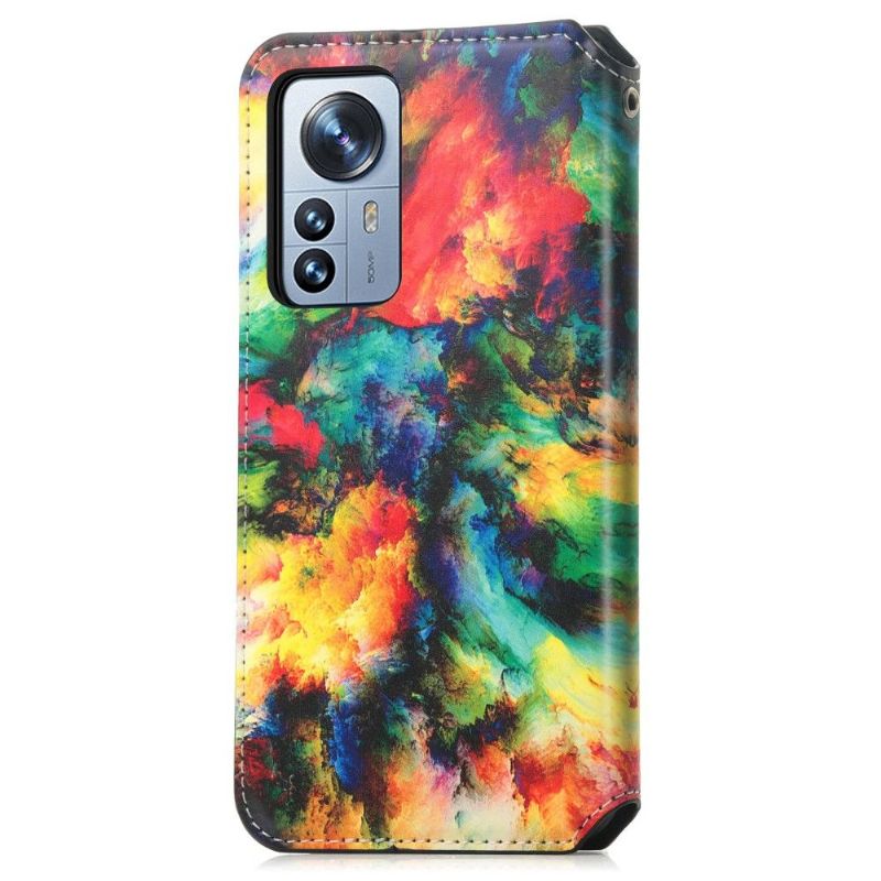 Flipové Pouzdro Na Xiaomi 12 Pro Kožené Pouzdro Iridescent Cloud Flip Flap