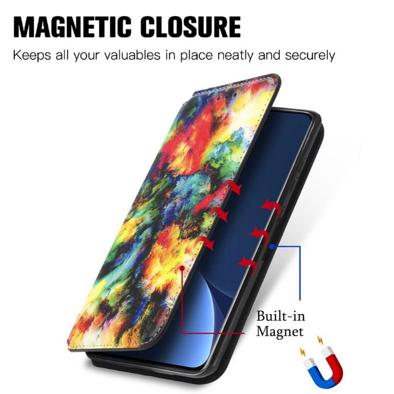 Flipové Pouzdro Na Xiaomi 12 Pro Kožené Pouzdro Iridescent Cloud Flip Flap
