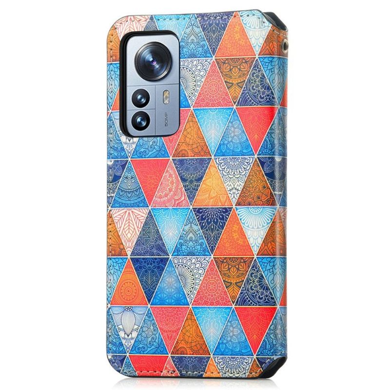 Flipové Pouzdro Na Xiaomi 12 Pro Kožené Pouzdro Kaleidoskop Mandala Flip Flap