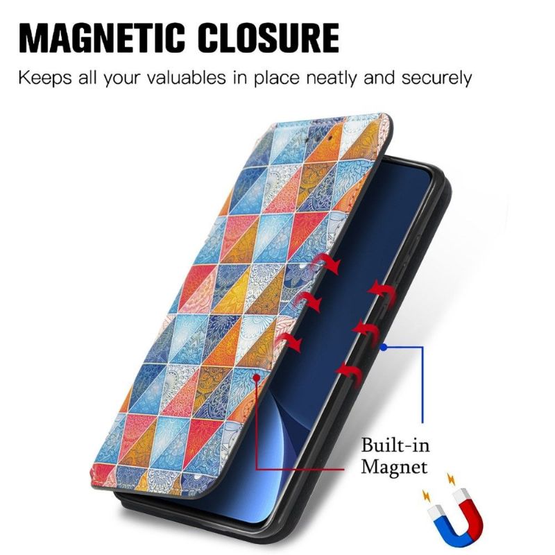 Flipové Pouzdro Na Xiaomi 12 Pro Kožené Pouzdro Kaleidoskop Mandala Flip Flap