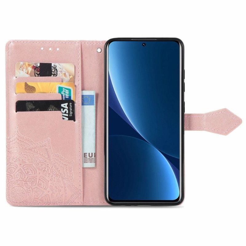 Flipové Pouzdro Na Xiaomi 12 Pro Mandala Reliéf Z Umělé Kůže