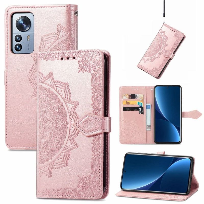Flipové Pouzdro Na Xiaomi 12 Pro Mandala Reliéf Z Umělé Kůže
