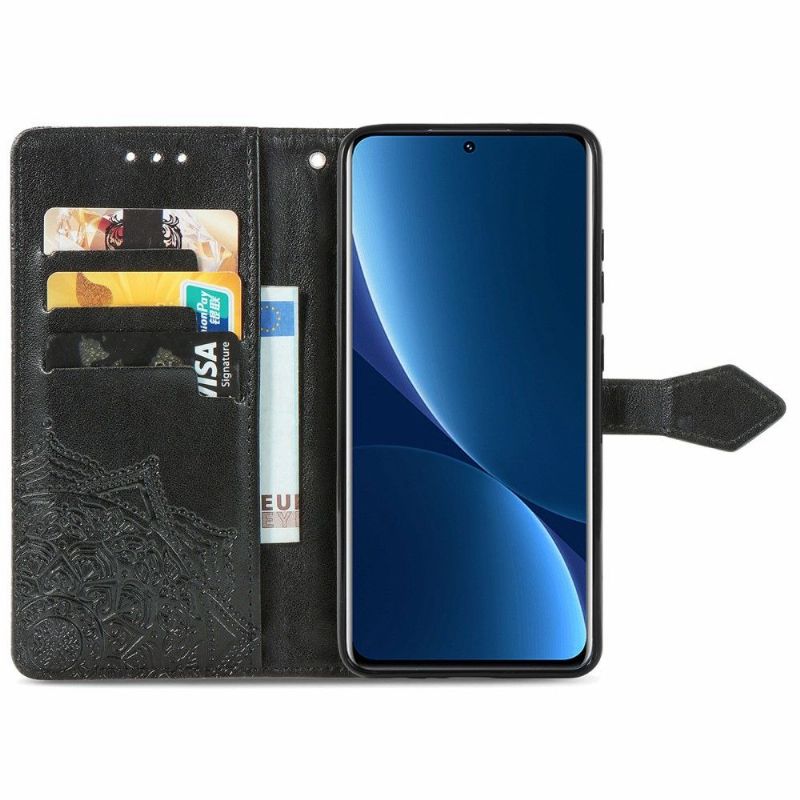 Flipové Pouzdro Na Xiaomi 12 Pro Mandala Reliéf Z Umělé Kůže