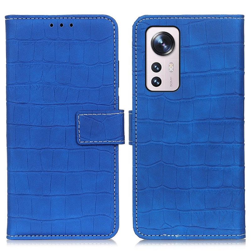 Flipové Pouzdro Na Xiaomi 12 Pro Prošívání Croco Vzhledu