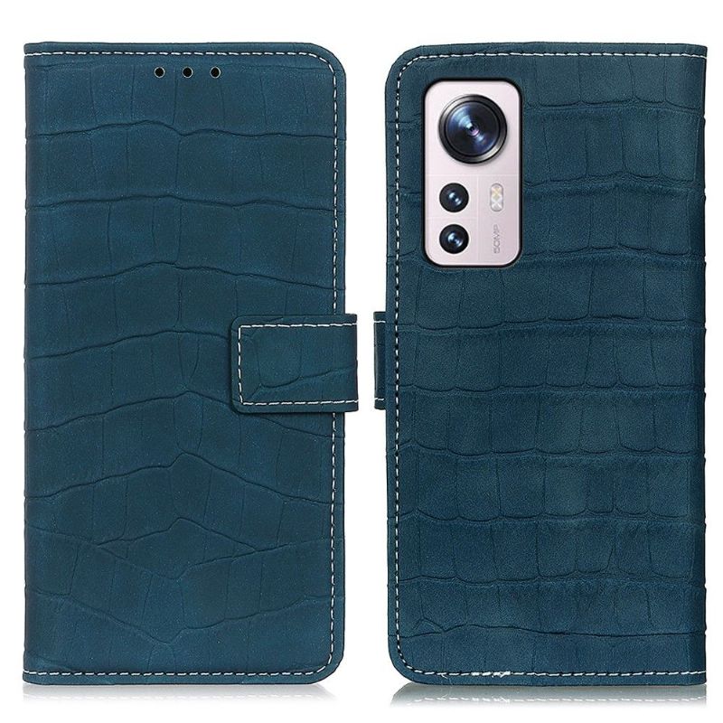 Flipové Pouzdro Na Xiaomi 12 Pro Prošívání Croco Vzhledu