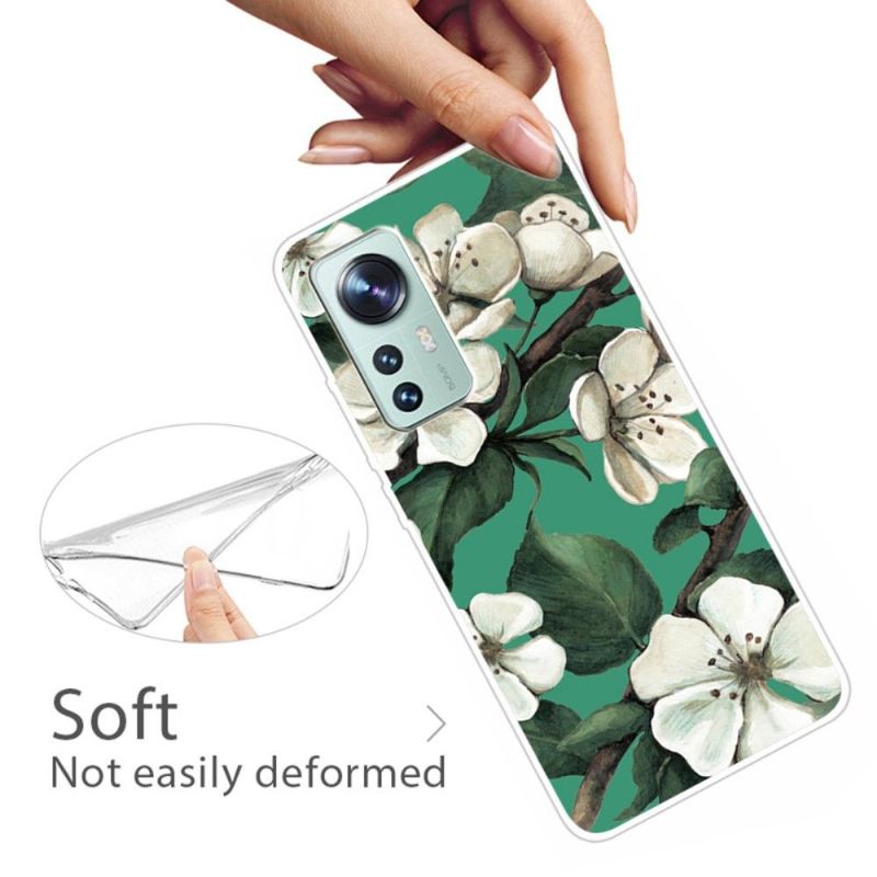 Kryt Na Xiaomi 12 Pro Bílé Květy