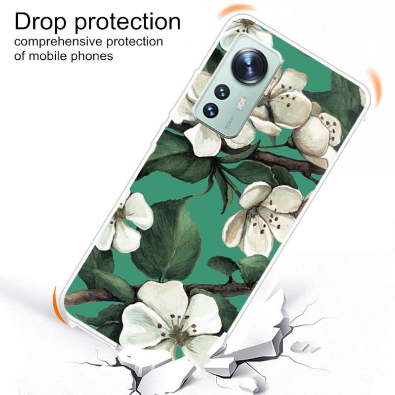 Kryt Na Xiaomi 12 Pro Bílé Květy