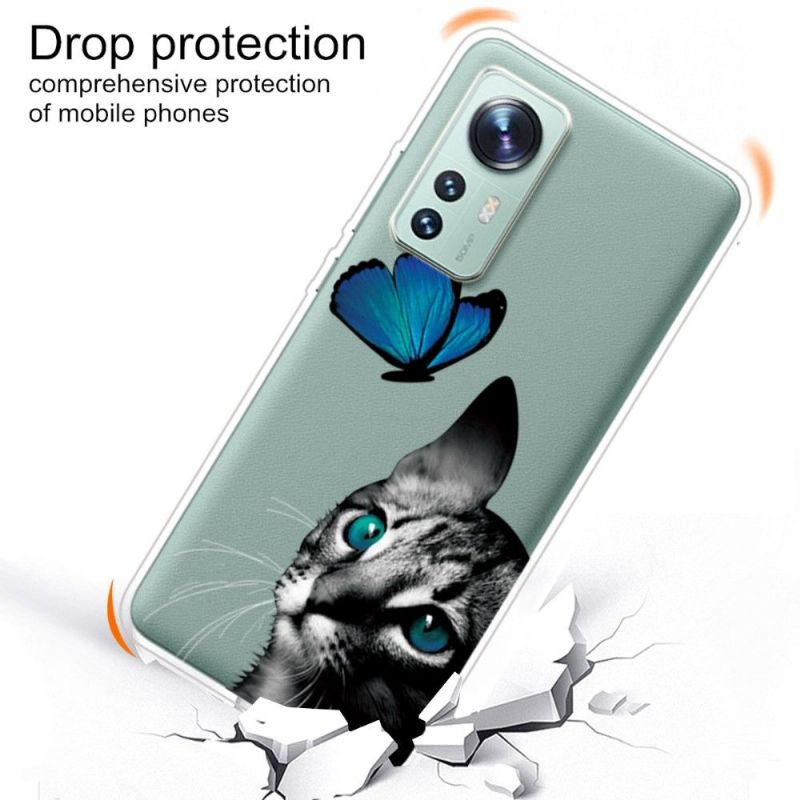Kryt Na Xiaomi 12 Pro Blue Butterfly Cat